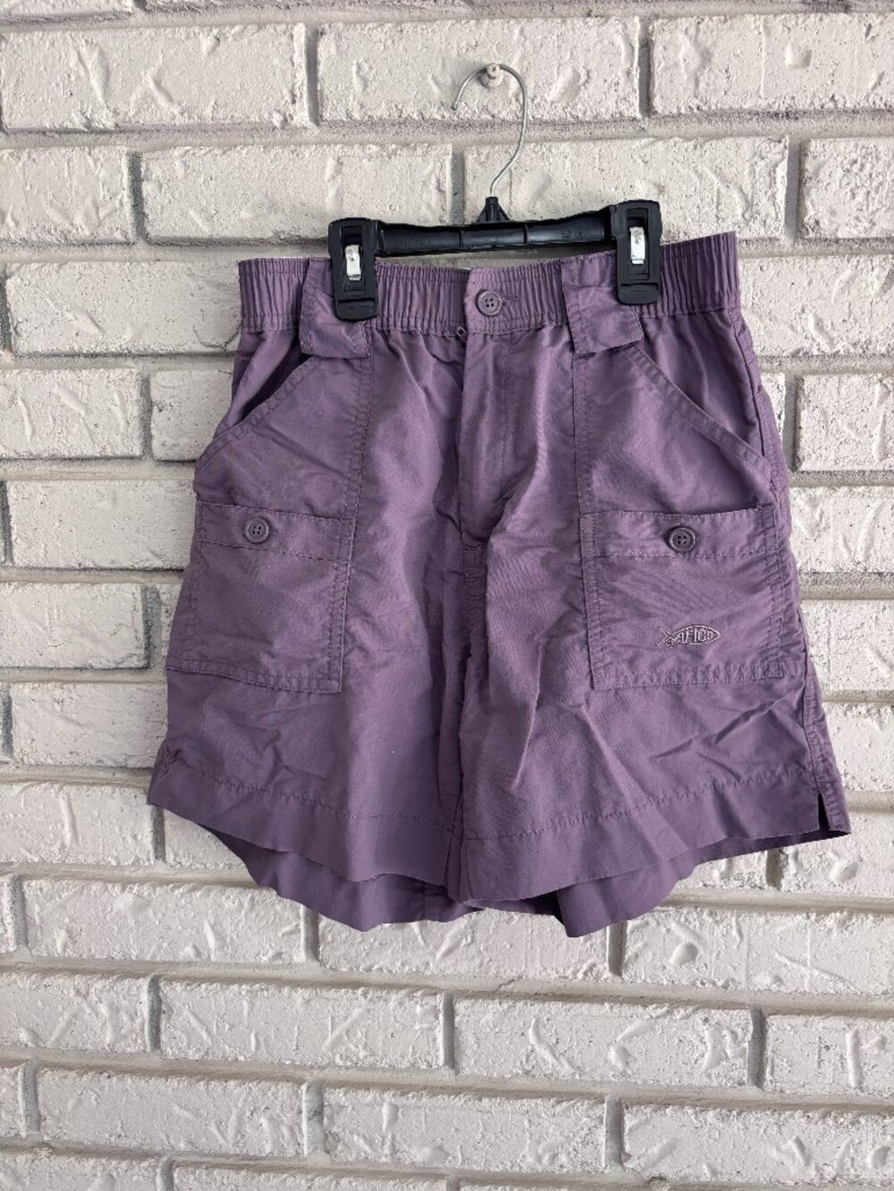 AFTCO Mens Fishing Shorts Plum Purple Size 28 Nylon Cargo Hiking Outdoor